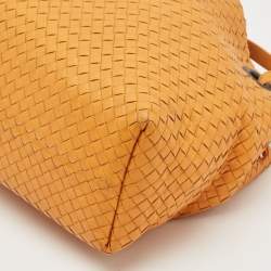 Pre Owned Bottega Veneta Orange Intrecciato Leather Bella Tote