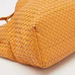Pre Owned Bottega Veneta Orange Intrecciato Leather Bella Tote