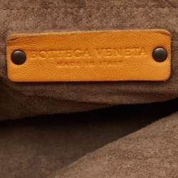 Pre Owned Bottega Veneta Orange Intrecciato Leather Bella Tote