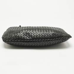 Pre Owned Bottega Veneta Black Intrecciato Leather Medium Veneta Hobo