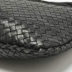 Pre Owned Bottega Veneta Black Intrecciato Leather Medium Veneta Hobo