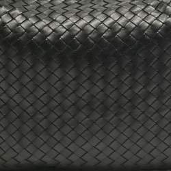 Pre Owned Bottega Veneta Black Intrecciato Leather Medium Veneta Hobo