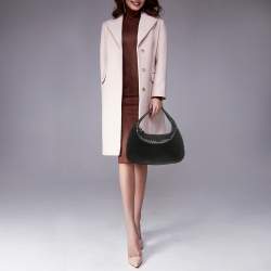 Pre Owned Bottega Veneta Black Intrecciato Leather Medium Veneta Hobo