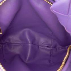 Pre Owned Bottega Veneta Purple Mini Nappa Intrecciato Jodie
