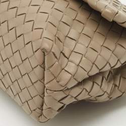Pre Owned Bottega Veneta Grey Intrecciato Leather Baby Olimpia Shoulder Bag