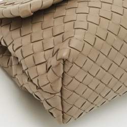 Pre Owned Bottega Veneta Grey Intrecciato Leather Baby Olimpia Shoulder Bag
