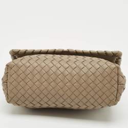 Pre Owned Bottega Veneta Grey Intrecciato Leather Baby Olimpia Shoulder Bag