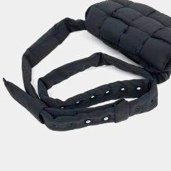 Pre Owned Bottega Veneta Black Fabric Padded Tech Cassette Mini Bag 