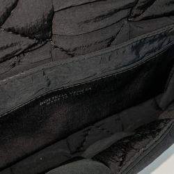 Pre Owned Bottega Veneta Black Fabric Padded Tech Cassette Mini Bag 