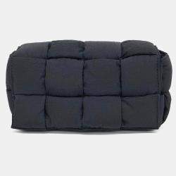 Pre Owned Bottega Veneta Black Fabric Padded Tech Cassette Mini Bag 