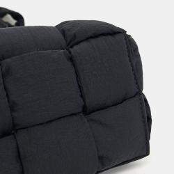 Pre Owned Bottega Veneta Black Fabric Padded Tech Cassette Mini Bag 