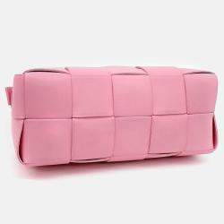 Pre Owned Bottega Veneta Pink Leather Brick Cassette Bag