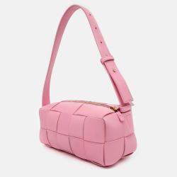 Pre Owned Bottega Veneta Pink Leather Brick Cassette Bag