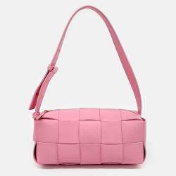 Pre Owned Bottega Veneta Pink Leather Brick Cassette Bag