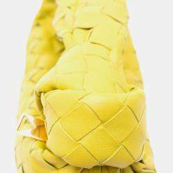 Pre Owned Bottega Veneta Yellow Mini Nappa Intrecciato Jodie