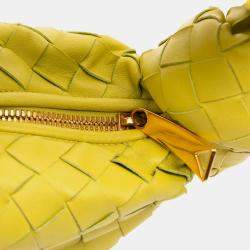 Pre Owned Bottega Veneta Yellow Mini Nappa Intrecciato Jodie