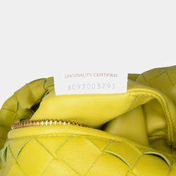 Pre Owned Bottega Veneta Yellow Mini Nappa Intrecciato Jodie