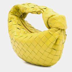Pre Owned Bottega Veneta Yellow Mini Nappa Intrecciato Jodie