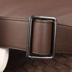 Pre Owned Bottega Veneta Brown Intrecciato Crossbody Shoulder Bag