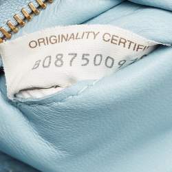 Pre Owned Bottega Veneta Light Blue Leather Cassette Padded Shoulder Bag