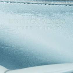 Pre Owned Bottega Veneta Light Blue Leather Cassette Padded Shoulder Bag