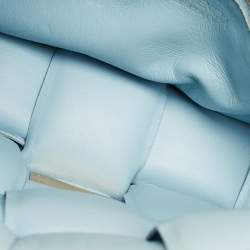 Pre Owned Bottega Veneta Light Blue Leather Cassette Padded Shoulder Bag