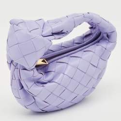 Pre Owned Bottega Veneta Lilac Intrecciato Leather Micro Candy Jodie Bag