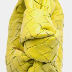 Pre Owned Bottega Veneta Yellow Mini Nappa Intrecciato Jodie