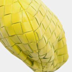 Pre Owned Bottega Veneta Yellow Mini Nappa Intrecciato Jodie