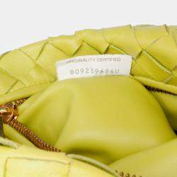 Pre Owned Bottega Veneta Yellow Mini Nappa Intrecciato Jodie