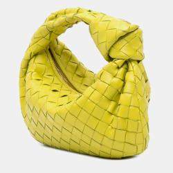 Pre Owned Bottega Veneta Yellow Mini Nappa Intrecciato Jodie