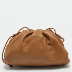Pre Owned Bottega Veneta Brown Leather The Mini Pouch Bag