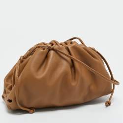 Pre Owned Bottega Veneta Brown Leather The Mini Pouch Bag