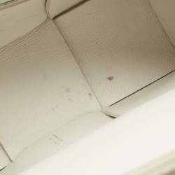 Pre Owned Bottega Veneta White Intrecciato Leather Mini Cassette Crossbody Bag