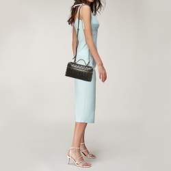 Pre Owned Bottega Veneta Dark Brown Intrecciato Leather Bang Bang Vanity Bag