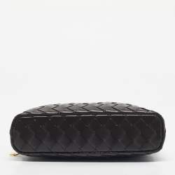 Pre Owned Bottega Veneta Dark Brown Intrecciato Leather Bang Bang Vanity Bag