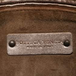 Pre Owned Bottega Veneta Rose Gold Intrecciato Leather Nodini Crossbody Bag