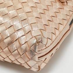 Pre Owned Bottega Veneta Rose Gold Intrecciato Leather Nodini Crossbody Bag
