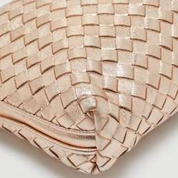 Pre Owned Bottega Veneta Rose Gold Intrecciato Leather Nodini Crossbody Bag