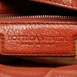 مملوكة مسبقًا Bottega Veneta Brown Leather Grommet Frame Boston Bag