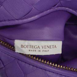 Pre Owned Bottega Veneta Purple Mini Nappa Intrecciato Jodie