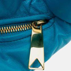Pre Owned Bottega Veneta Blue Mini Nappa Puffy Jodie