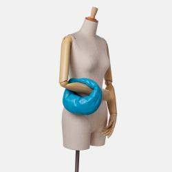 Pre Owned Bottega Veneta Blue Mini Nappa Puffy Jodie