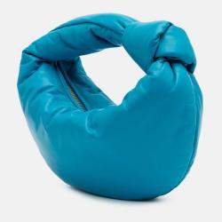 Pre Owned Bottega Veneta Blue Mini Nappa Puffy Jodie