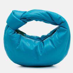 Pre Owned Bottega Veneta Blue Mini Nappa Puffy Jodie