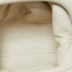 Pre Owned Bottega Veneta White Intrecciato Leather Mini The Pouch Clutch