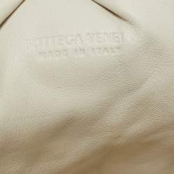 Pre Owned Bottega Veneta White Intrecciato Leather Mini The Pouch Clutch