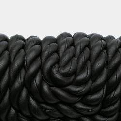 Pre Owned Bottega Veneta Black Lambskin Torchon Classic Tasseled Twisted Crossbody