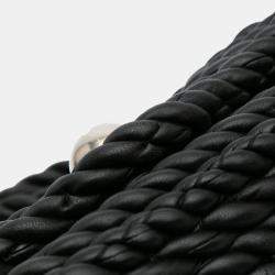 Pre Owned Bottega Veneta Black Lambskin Torchon Classic Tasseled Twisted Crossbody