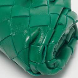 Pre Owned Bottega Veneta Green Intrecciato Leather Extra Mini Pouch Bag